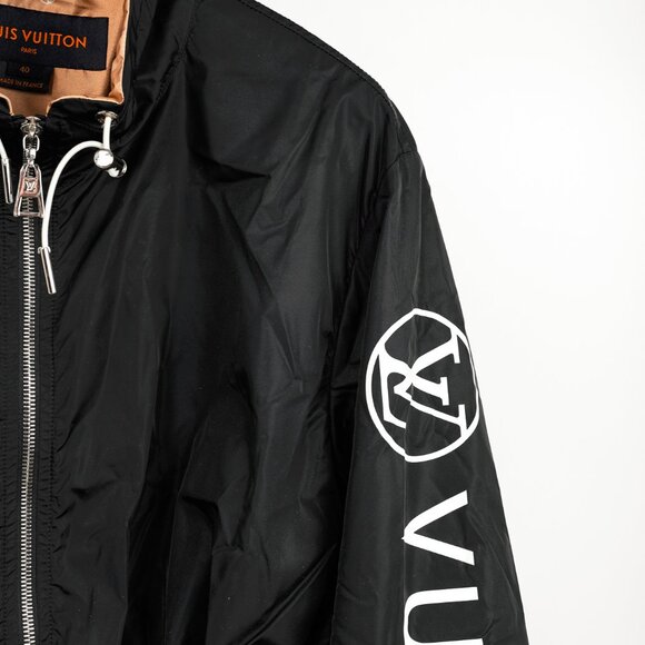Louis Vuitton Noir Nylon Logo-Print Sporty Long Parka - Picture 5 of 16